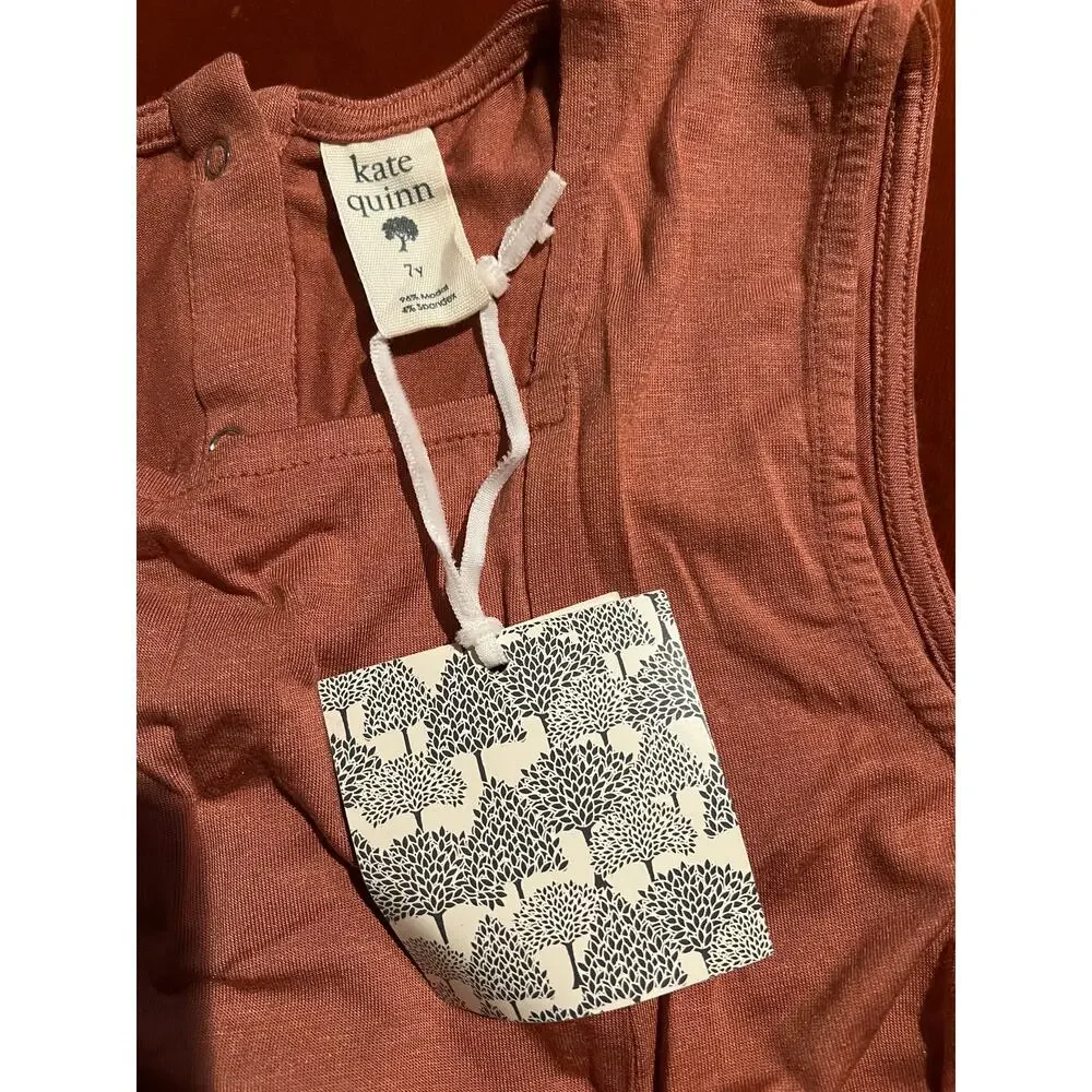 NWT Kate Sleeveless Bubble Ballerina Top in Cedar Orange Size 7y - Picture 2 of 3